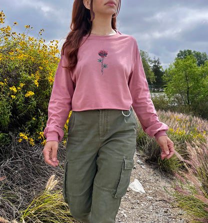 Concrete Rose L/S Crop