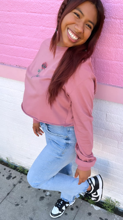 Concrete Rose L/S Crop