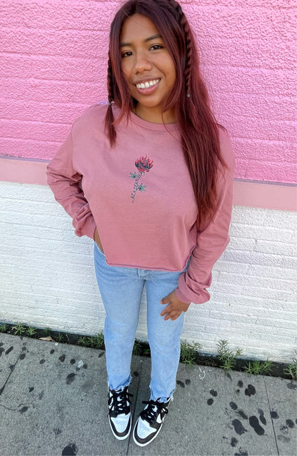 Concrete Rose L/S Crop